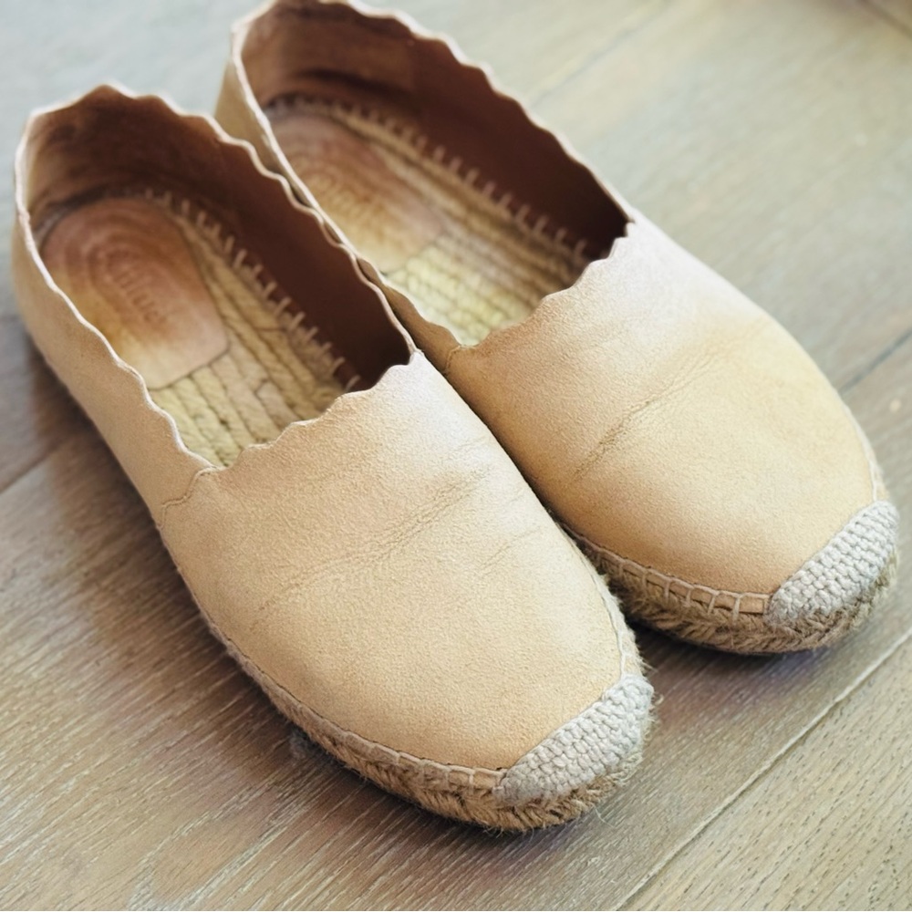Chloe Tan Espadrille Slip-Ons with Jute Sole